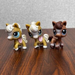 Littlest Pet Shop Pony Horse Lot of 3 LPS #455 #1114 #821